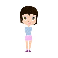 cartoon shy girl N10
