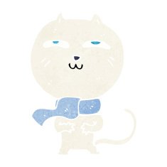 cartoon funny cat wearing scarf N14