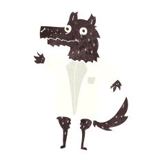 cartoon wolf businessman N5