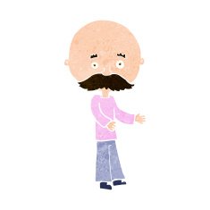 Cartoon Man With Mustache N104
