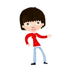 cartoon woman pointing N210