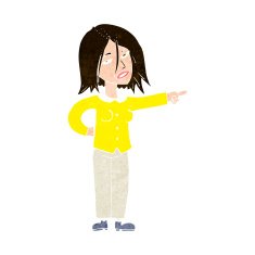 cartoon woman pointing N211