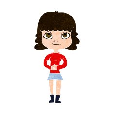 cartoon happy woman N259