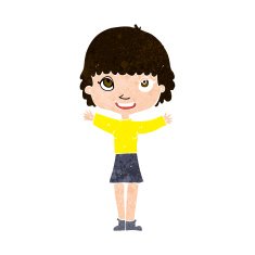 Cartoon Woman Waving N338
