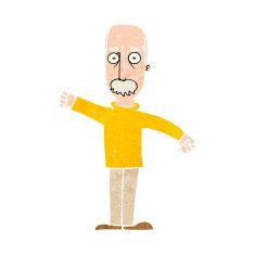cartoon angry old man N152