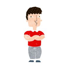 cartoon man with crossed arms N29