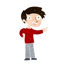 Cartoon Man Pointing N209