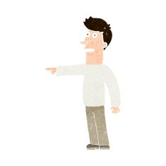 Cartoon Man Pointing N210