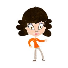 cartoon woman pointing N213