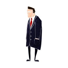 cartoon bad tempered man N10