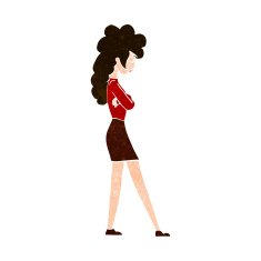 cartoon annoyed woman N187