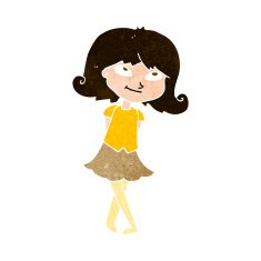 cartoon clever girl N10