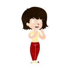 cartoon shocked woman N98