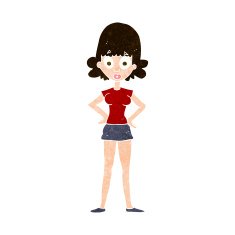 cartoon surprised woman N236