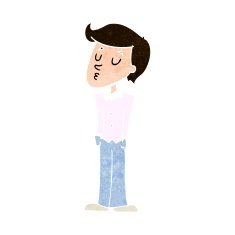cartoon calm man N10