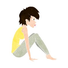 cartoon woman sitting N20