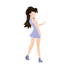 cartoon woman posing in dress N39