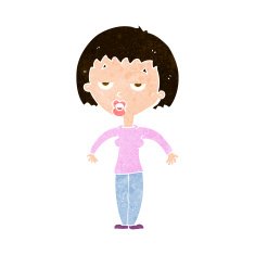 cartoon woman shrugging shoulders N476