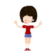 cartoon woman explaining her point N37