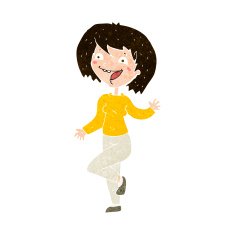 cartoon laughing woman N10