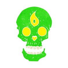 cartoon mystic skull N14