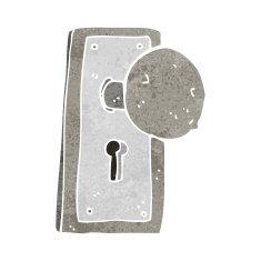 cartoon old door knob N5