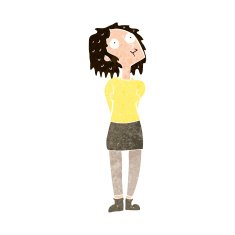 cartoon curious woman N61