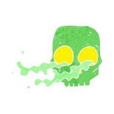 cartoon gross skull N16