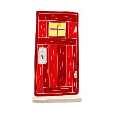 cartoon old wood door N10