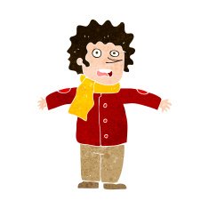 cartoon surprised man N149