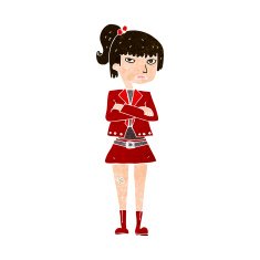 cartoon cool girl N29