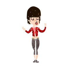 cartoon cool girl N30