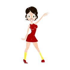 cartoon party girl N10