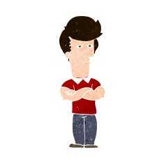 cartoon man with folded arms N31