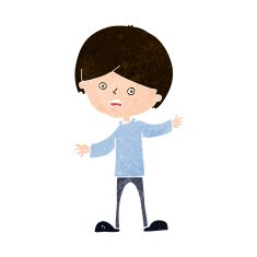 cartoon unhappy boy N59