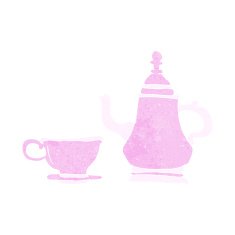 cartoon coffee pot and cup N12
