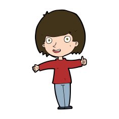 cartoon happy woman N265