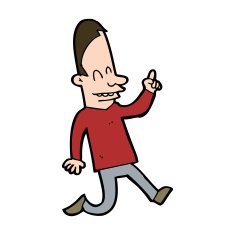 cartoon happy man pointing N60