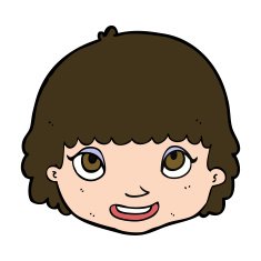 cartoon happy female face N181