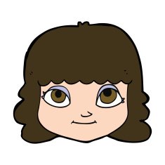 cartoon happy female face N182