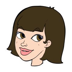 cartoon happy female face N183
