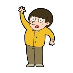 Cartoon Man Asking Question N83