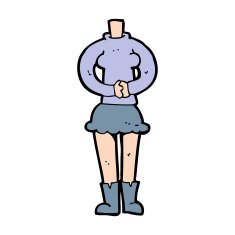 cartoon female body (add photos or mix and match cartoons) N243