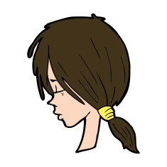 cartoon girl looking thoughtful N10