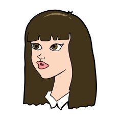 cartoon pretty girl with long hair N11
