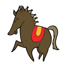cartoon prancing horse N12