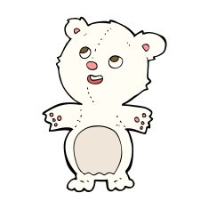 cartoon happy little polar bear N13