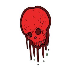 cartoon scary skull N28