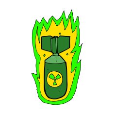 cartoon flaming bomb N16