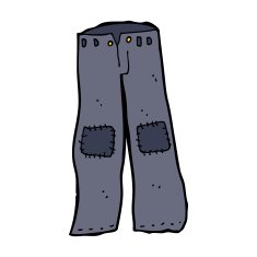 cartoon patched old jeans N27